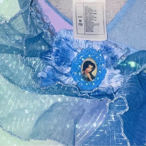 Disney Store SILVERMIST Water FAIRY COSTUME DRESS Size 7-8 w/ Matching WINGS - Picture 2 of 6